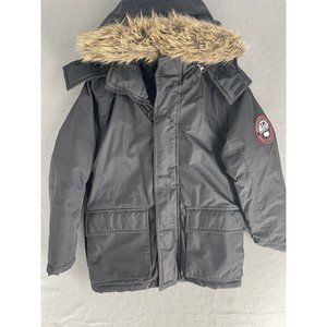 Snozu Snow Jacket Boys Youth Small Winter Coat Fur Trim Heavy Hooded Outdoor
